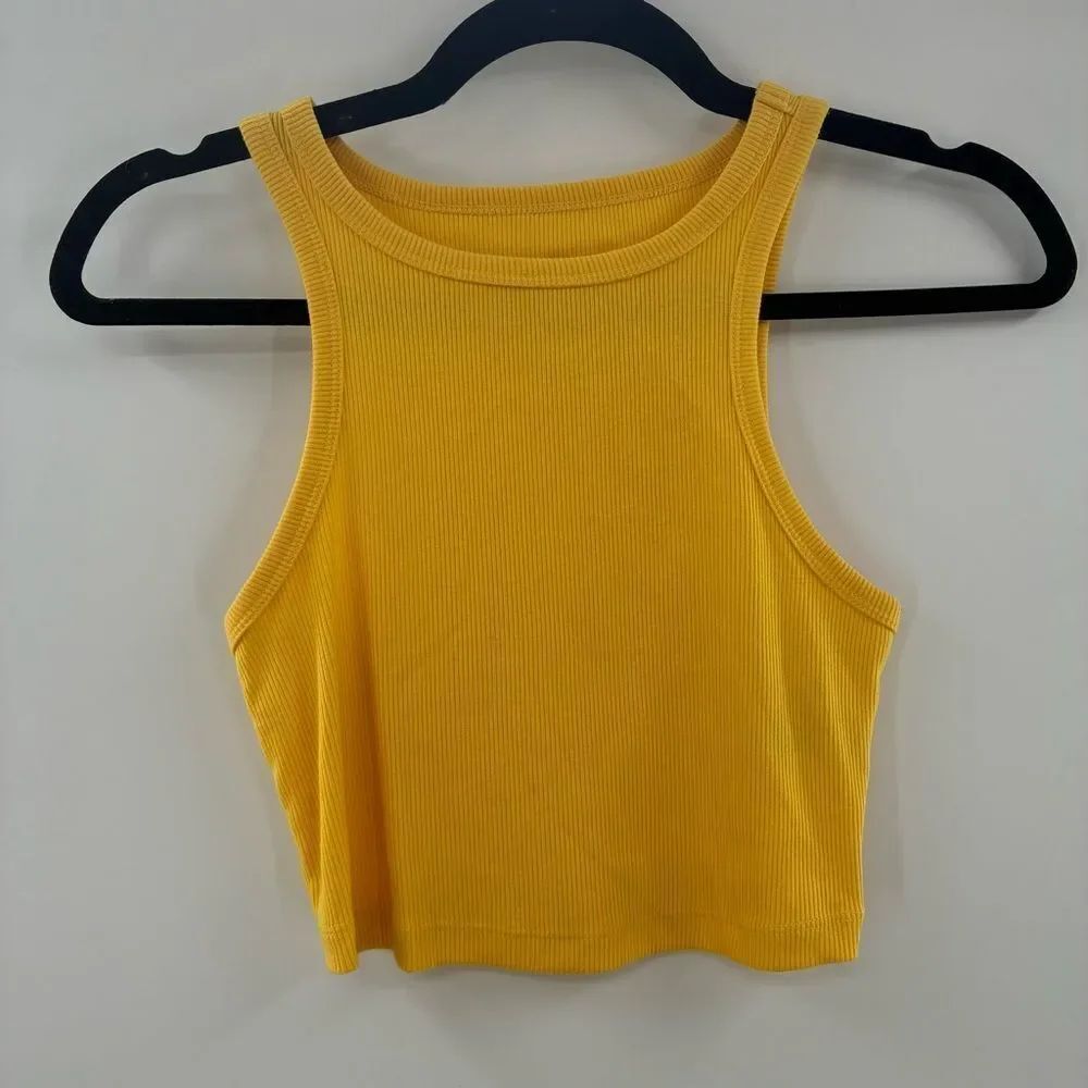 3For$20 wild fable Bright Yellow Ribbed Cropped Tank Size: XS